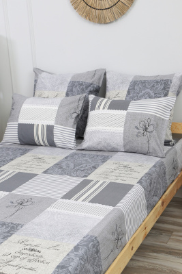 Простыня на резинке бязь 142г/м2 Соренто серый